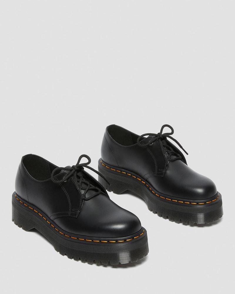 Men's Dr Martens Jarrick Lo Smooth Leather Platform Shoes Black | AU 626AHK